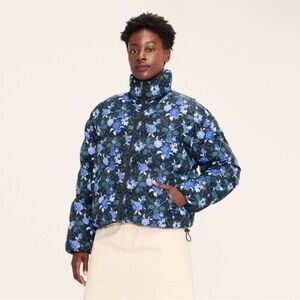 NWT Woolrichx Target  - Floral Puffer Jacket - Woolrich Blue size S